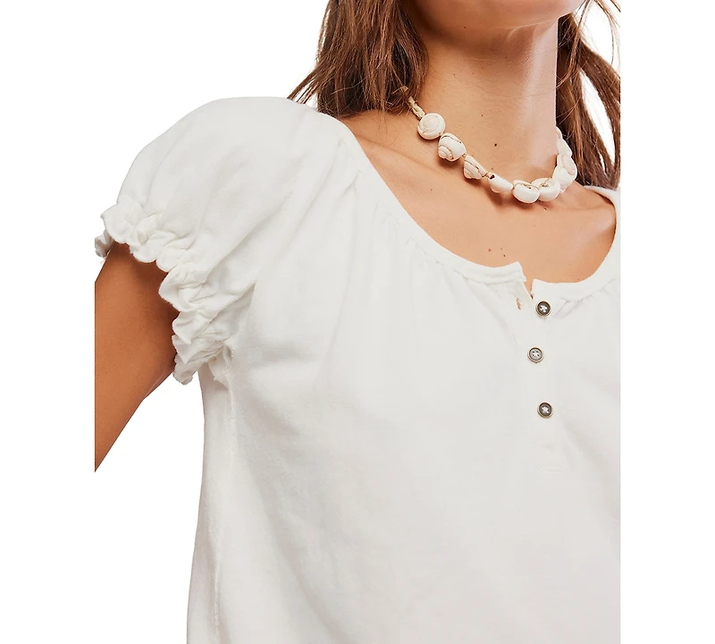 Free People Women's Issa Short-Sleeve Scoop Neck Top