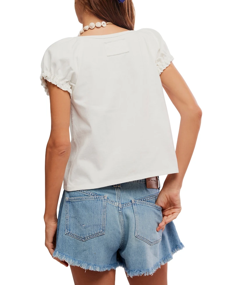 Free People Women's Issa Short-Sleeve Scoop Neck Top