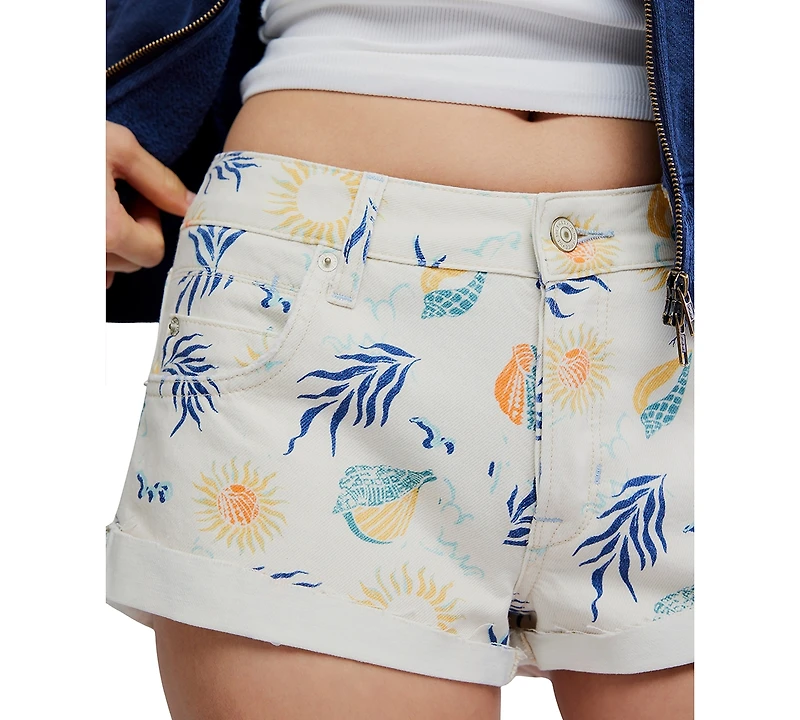 Free People Women's Mid-Rise Printed Shorts
