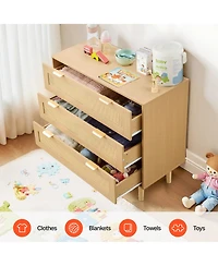Rainsken 3 Drawer Rattan Dresser