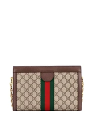 Pre-Owned Gucci Small Ophidia Chain Shoulder Bag Gg Coated Canvas