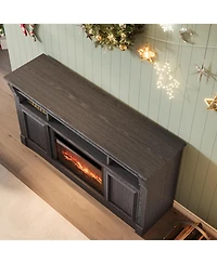 gaomon 68" Farmhouse Tv Stand for TVs up to 75",Entertainment Center with Open Storage Cabinets, Media Console Living