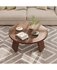 gaomon 335" Round Coffee Table, Modern Circle Center Table with Inclined Legs, Accent Cocktail Tables for Living Room, Bedroom, Easy Assembly