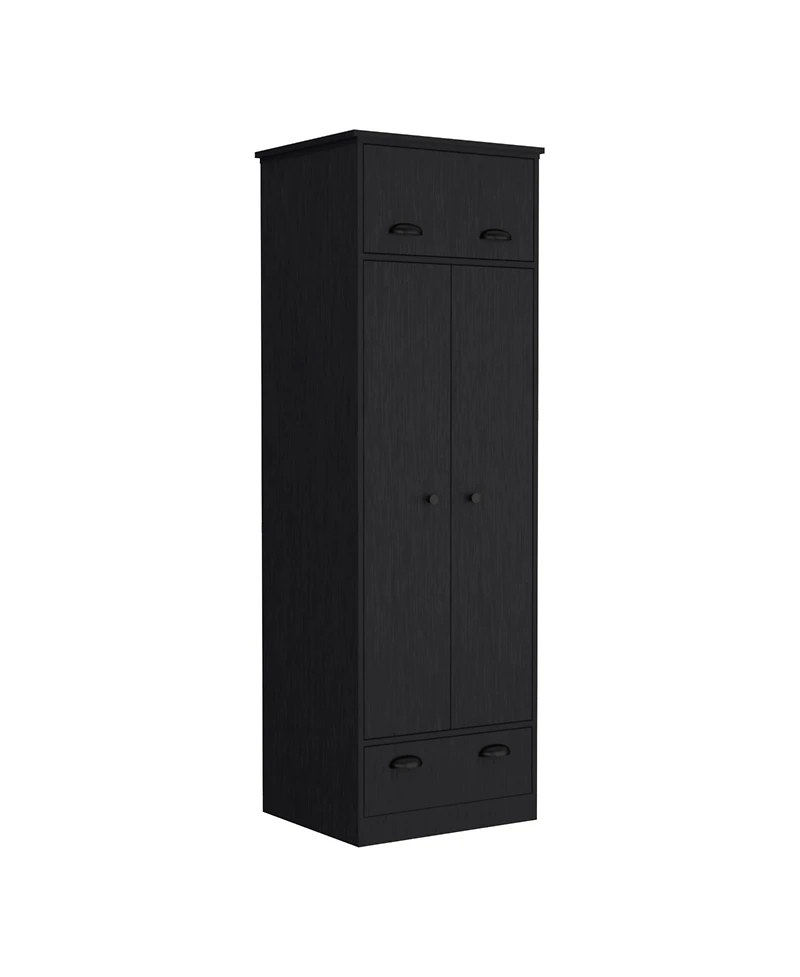 flynama Armoire with 1 Drawer 1 Hinged Drawer Handles Hanging Rod