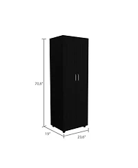 flynama Armoire Organizer 70.8 Inch High with Two Shelves Hanging Rod and Double Door Cabinet