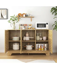 flynama Modern 5 Drawer Dresser Solid Wood Cabinet with Metal Handles for Bedroom Home Office Hallway