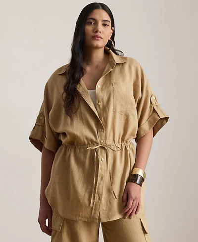 Lauren Ralph Plus Roll-Tab Sleeve Tunic