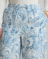 Lauren Ralph Plus Paisley Wide-Leg Pant