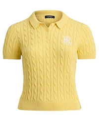 Lauren Ralph Lauren Plus Size Cable-Knit Cotton Polo Sweater