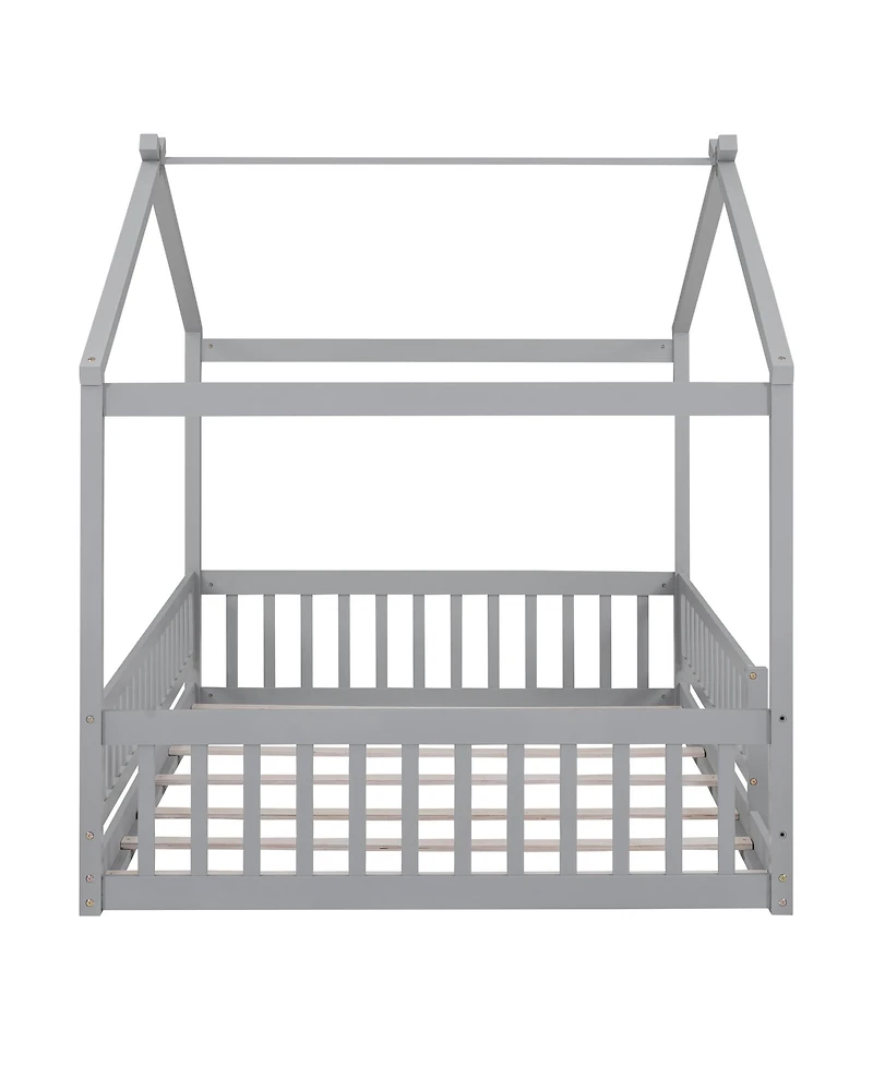 flynama Wood House Bed Fence