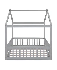 flynama Wood House Bed Fence