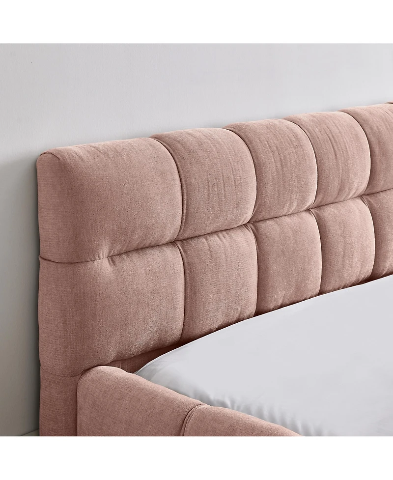 flynama Chenille Grounded Bed Frame Headboard