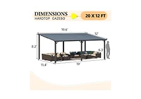 Aecojoy 20'X12' Hardtop Gazebo Outdoor Pergola Lean to Metal Pergolas