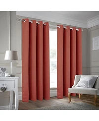 Olivia Gray 100% Polyester 190 Gsm Justice Reversible Blackout Grommet Curtain Panel 54" x 84" Spice