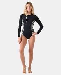 Roxy Women's Geometric Flower Printed One-Piece Swimsuit