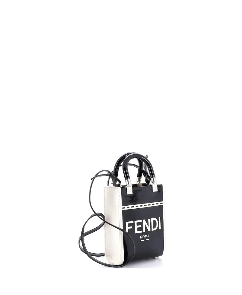 Pre-Owned Fendi Mini Sunshine Shopper Tote Patent and Canvas