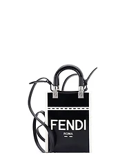 Pre-Owned Fendi Mini Sunshine Shopper Tote Patent and Canvas