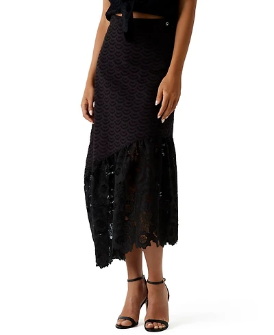 Guess Women's Pull-On Flared Midi Skirt
