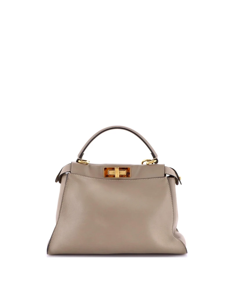 Pre-Owned Fendi Regular Peekaboo Bag Leather with Plexiglass Detail