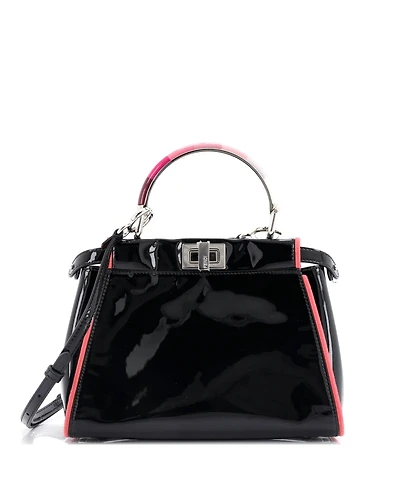 Pre-Owned Fendi Mini Resin Handle Peekaboo Bag Patent