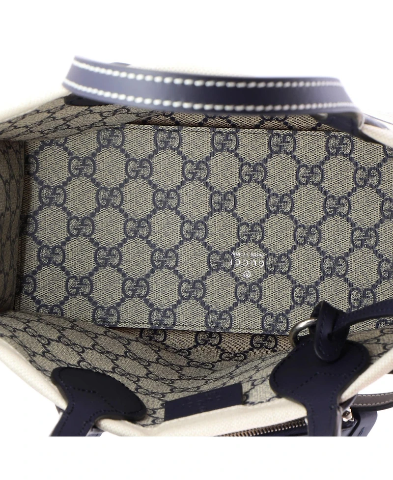 Pre-Owned Gucci Small Logo Shopper Tote Printed Canvas