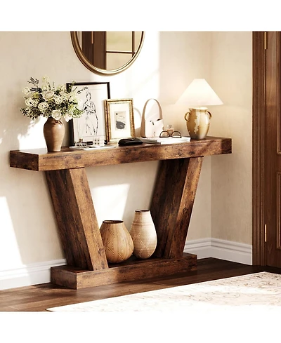 gaomon 63" Long Console Table, Wooden Sofa Narrow Entryway Table for Hallway, Behind The Couch, Accent Table for Living Room