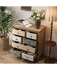 flynama Rustic 4 Drawer Dresser Sturdy Construction for Bedroom Living Room Storage
