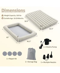 Sugift Inflatable Toddler Travel Bed with Built In Electric Pump