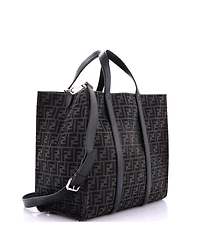 Pre-Owned Fendi Large Convertible Open Tote Zucca Jacquard Fabric and Leather