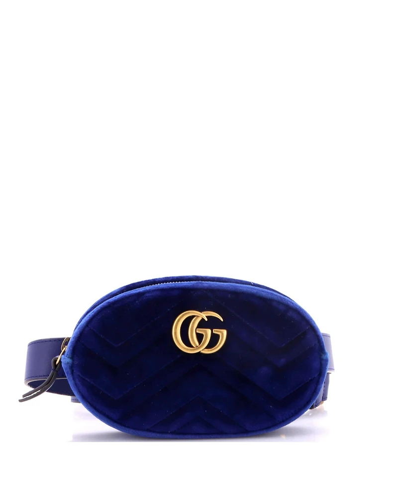 Pre-Owned Gucci Gg Marmont Belt Bag Matelasse Velvet