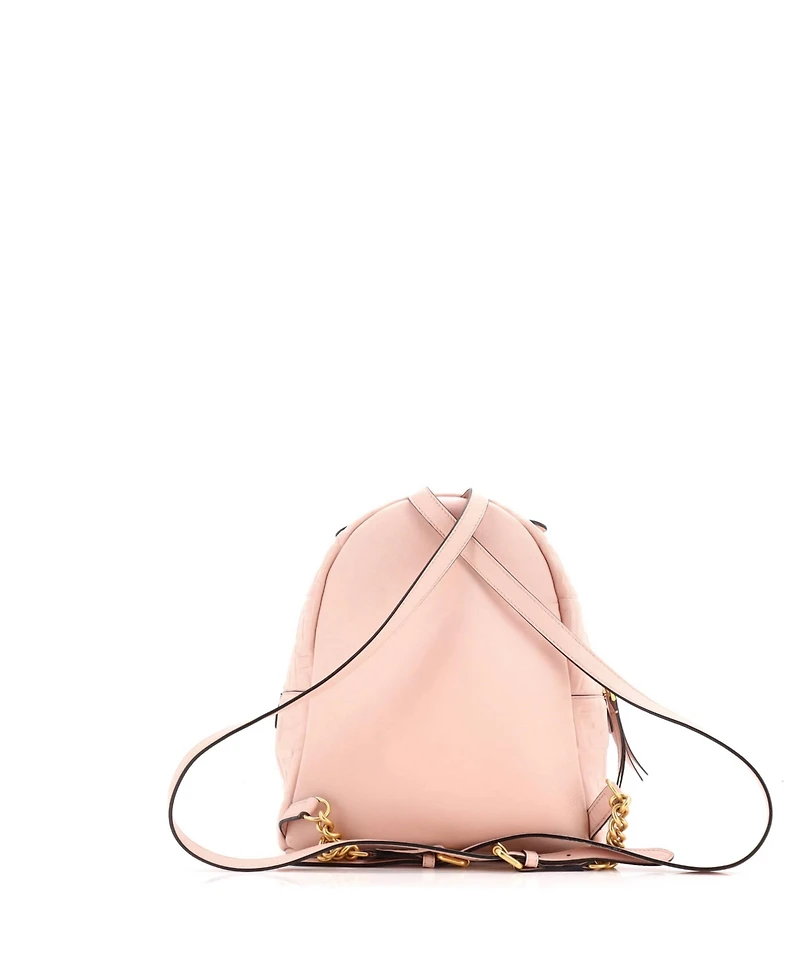 Pre-Owned Fendi Mini By The Way Backpack Zucca Embossed Leather