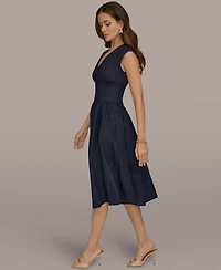 Donna Karan New York Women's V-Neck Midi Dress