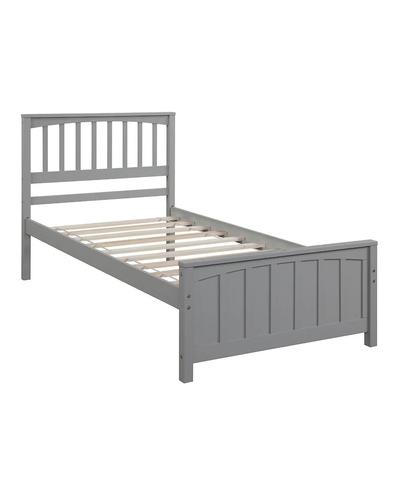 flynama Wood Platform Bed with Headboard Footboard 10 Reinforced Slats No Box Spring Needed