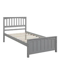 flynama Wood Platform Bed with Headboard Footboard 10 Reinforced Slats No Box Spring Needed
