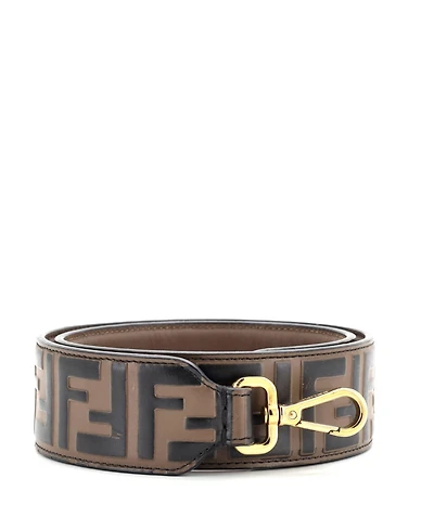 Pre-Owned Fendi Strap You Shoulder Strap Zucca Embossed Leather