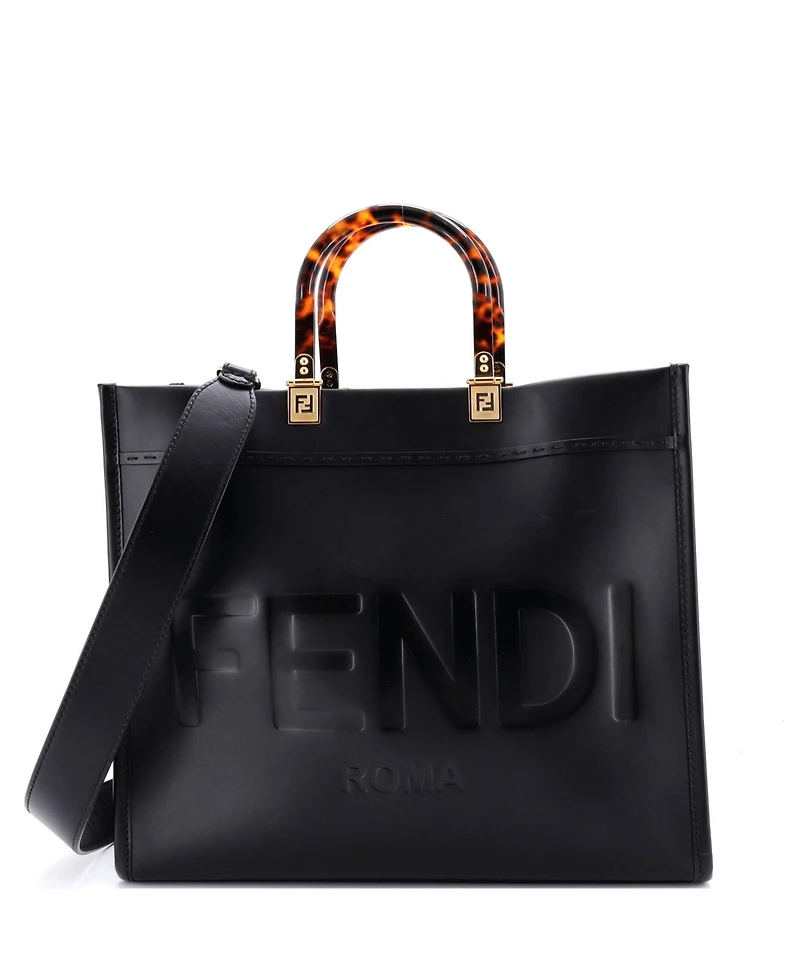 Pre-Owned Fendi Medium Sunshine Shopper Tote Leather