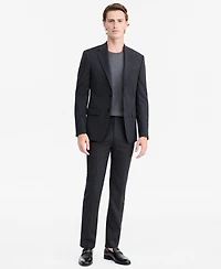 Calvin Klein Mens Slim-Fit Wool-Blend Pinstripe Suit Jacket