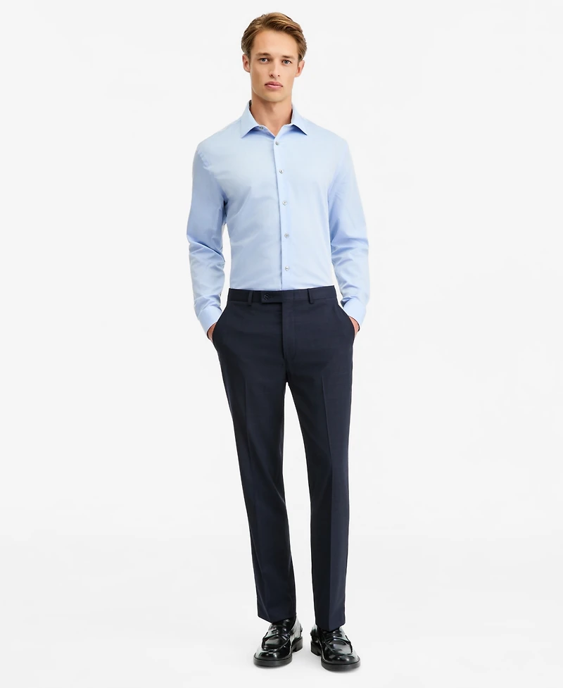 Calvin Klein Men's Slim-Fit Wool-Blend Plaid Suit Pants