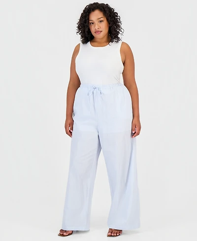 And Now This Trendy Plus Cotton Gingham Pull-On Pants, Macy's Exclusive