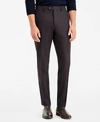 Ted by Baker Men's Modern-Fit Burgundy Plaid Suit Separate Pants
