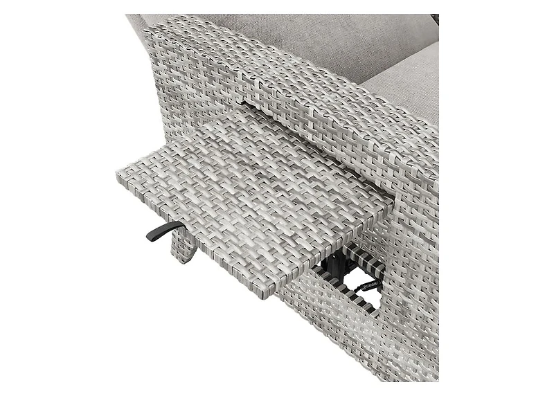 gaomon Wicker Recling Patio Chair with Independent Adjustable Back and Footrest Air Pump Lay Flat Reclining Chair Outdoor Recliner Chair