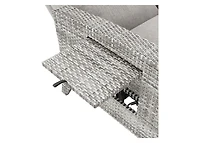 gaomon Wicker Recling Patio Chair with Independent Adjustable Back and Footrest Air Pump Lay Flat Reclining Chair Outdoor Recliner Chair