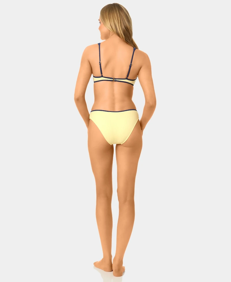 California Waves Women's Solid Plunge Underwire Swim Bikini Top