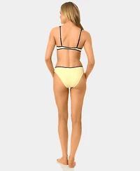 California Waves Women's Solid Plunge Underwire Swim Bikini Top