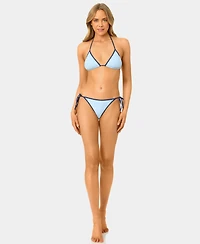 California Waves Women's Solid Wide Rib Triangle Swim Bikini Top