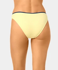 California Waves Women's Solid High-Waist Swim Bottoms