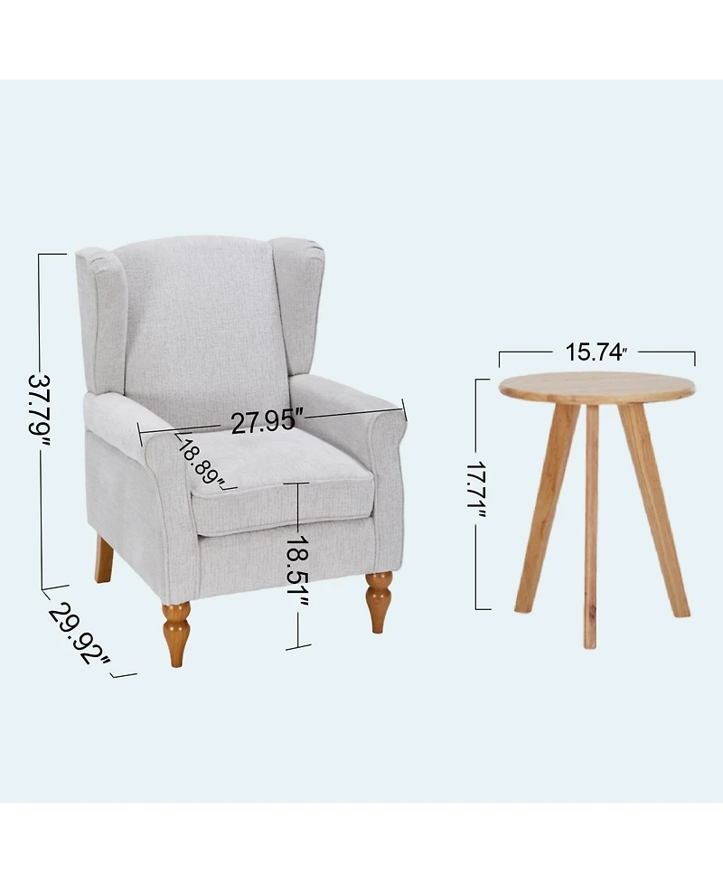 sumyeg Vintage Luxury Style Coffee Table & Armchair Set