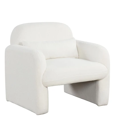 Sugift Modern Accent Chair with Waist Pillow and Armrests for Living Room Bedroom