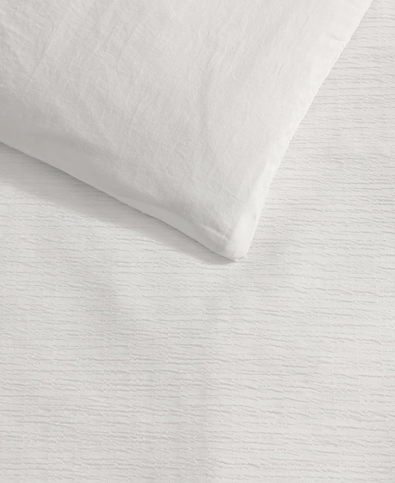 Vera Wang Crinkle Seersucker Solid 3-Pc. Duvet Cover Set