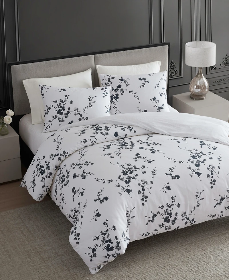 Vera Wang Noir Bouquet Cotton 3-Pc. Comforter Set